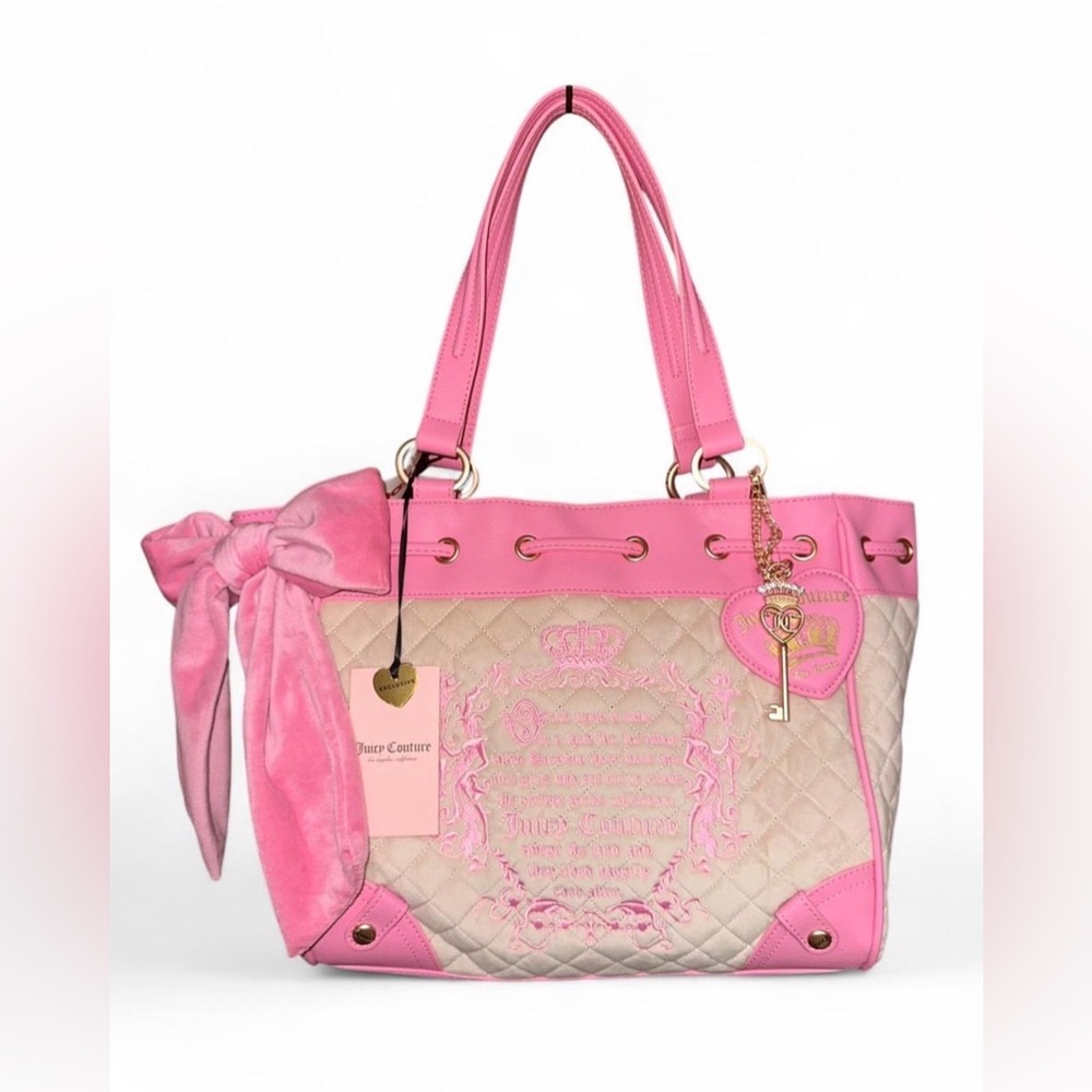 Juicy Couture “Juicy Tale” Daydreamer Tote Bag, cream/pink